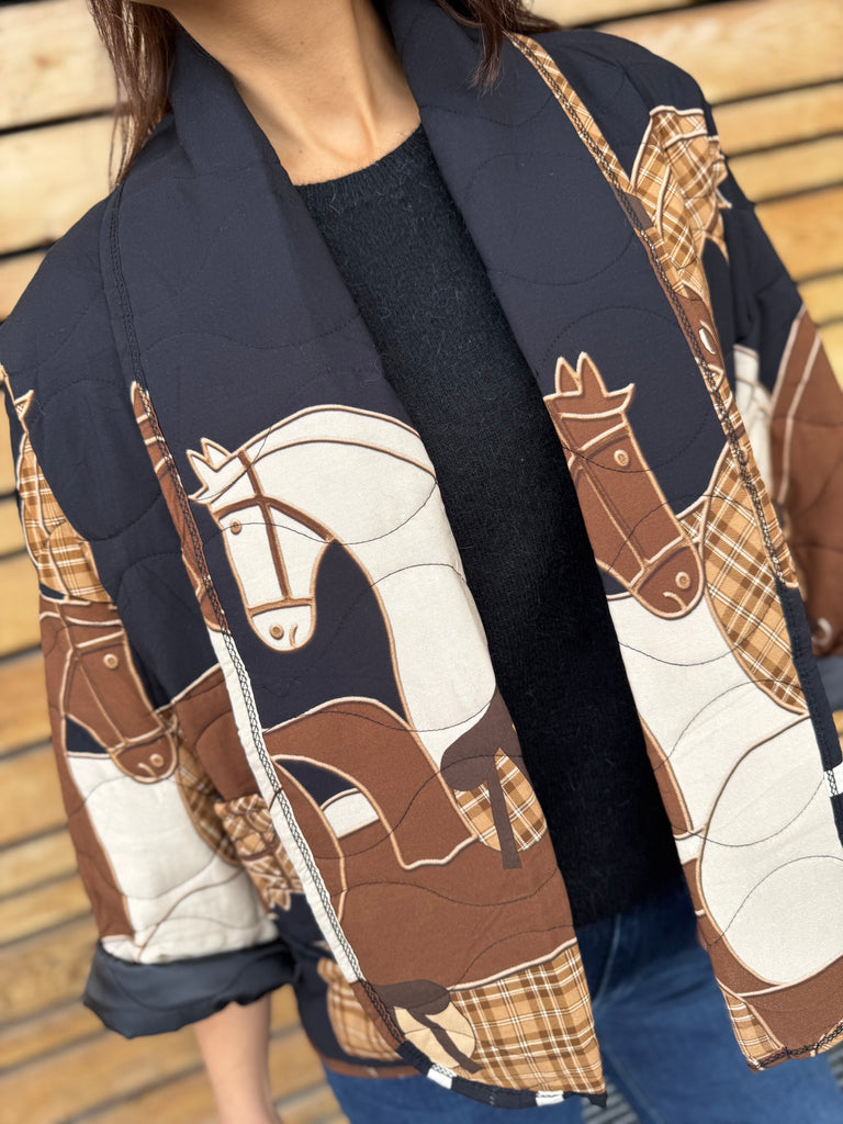 HEST Quilted jakke sort