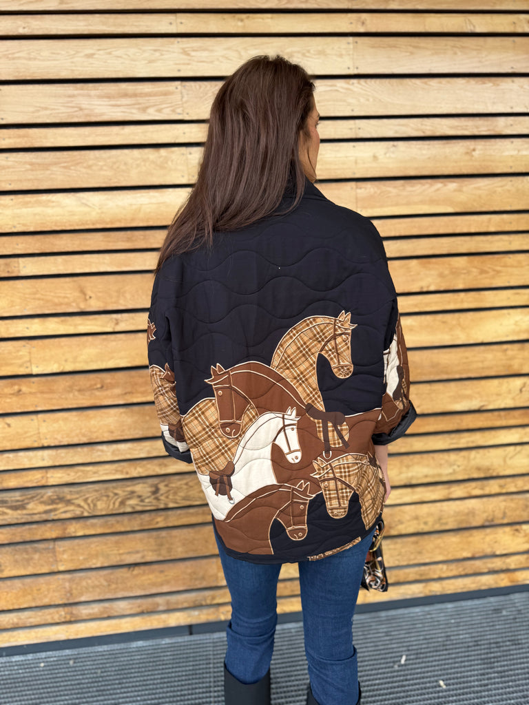 HEST Quilted jakke sort