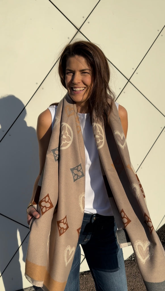 Endless skjerf beige/offwhite