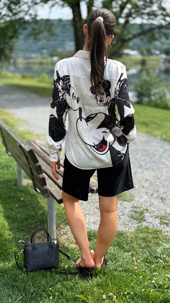 Mickey Satin skjorte sand