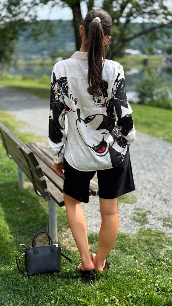 Mickey Satin skjorte sand