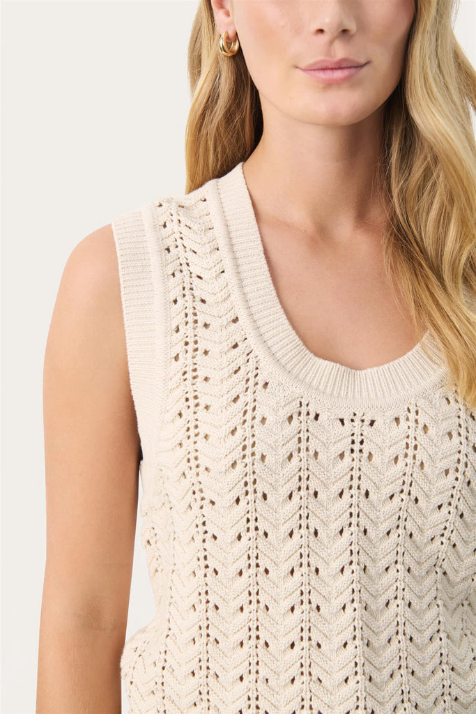 Radka heklet topp beige
