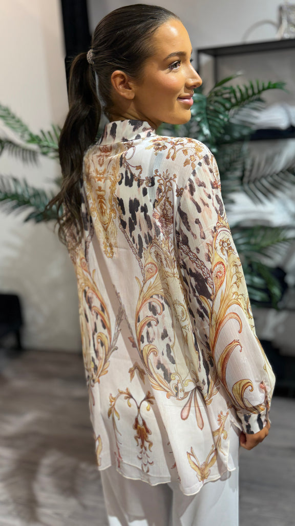 Classy BeigeBrown bluse