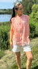 Qnuz ermløs bluse flower orange