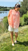 Qnuz ermløs bluse flower orange