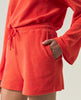 Shorts i bomullsfrotté orange/offwhite