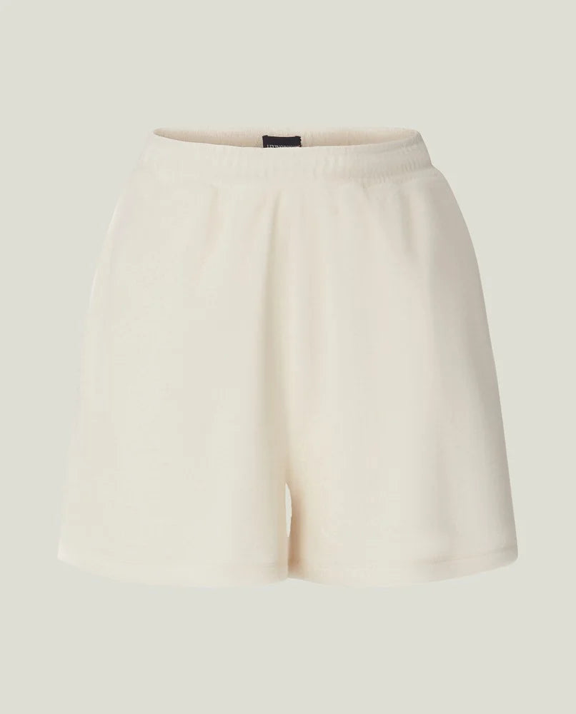 Shorts i bomullsfrotté orange/offwhite